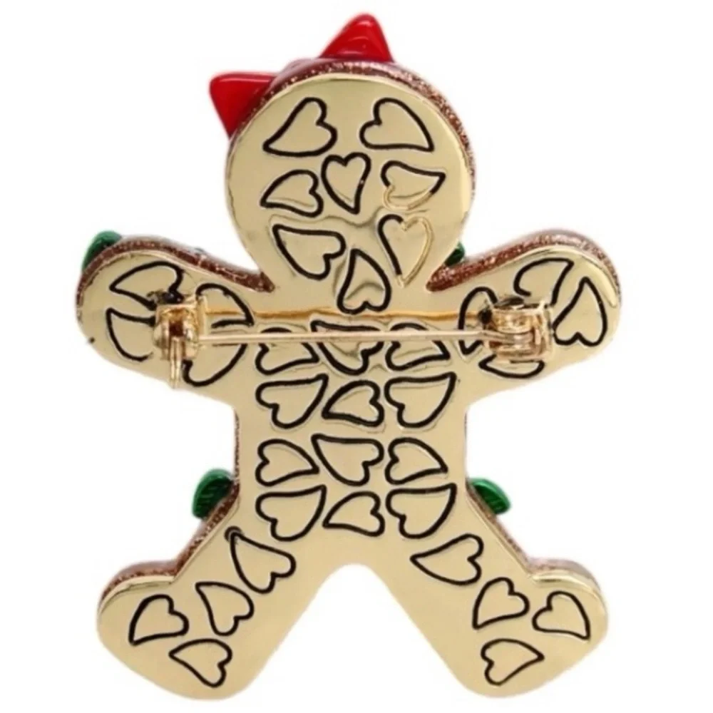 BETSEY JOHNSON SET Christmas Gingerbread in Lights Earrings Necklace Brooch NWT - Picture 16 of 16